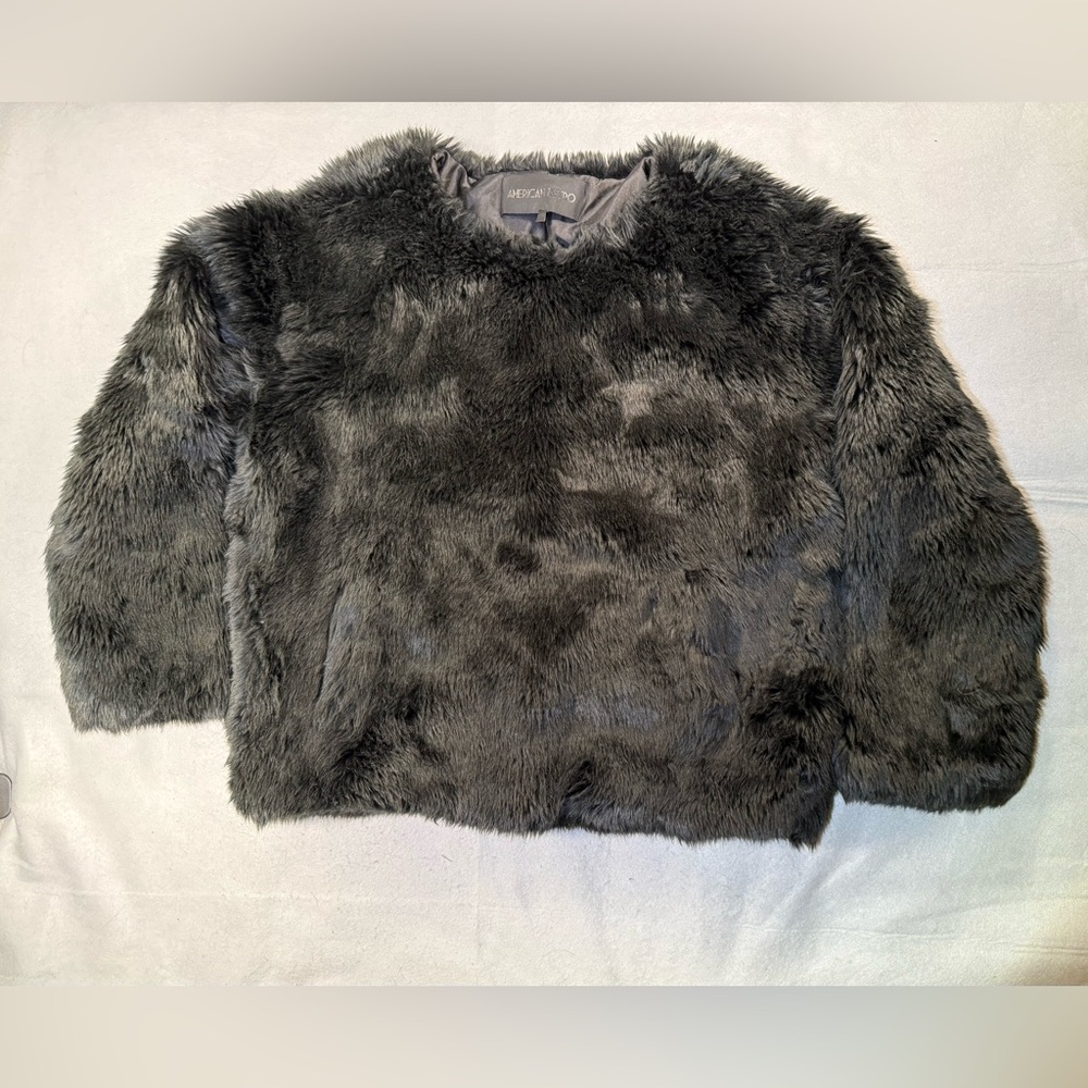 Faux Black Fur Sweater